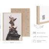 image:imageHAUS AND HUES Van Gogh Skeleton with Cigarette Poster  Gothic Skull Art Dark Academia Decor Beige Frame 24x36Statue Against Sky