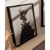image:imageHAUS AND HUES Van Gogh Skeleton with Cigarette Poster  Gothic Skull Art Dark Academia Decor Beige Frame 24x36Statue Against Sky