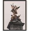 image:imageHAUS AND HUES Van Gogh Skeleton with Cigarette Poster  Gothic Skull Art Dark Academia Decor Beige Frame 24x36Statue Against Sky