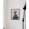 image:imageHAUS AND HUES Van Gogh Skeleton with Cigarette Poster  Gothic Skull Art Dark Academia Decor Beige Frame 24x36Statue Against Sky