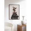 image:imageHAUS AND HUES Van Gogh Skeleton with Cigarette Poster  Gothic Skull Art Dark Academia Decor Beige Frame 24x36Statue Against Sky