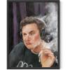 image:imageHAUS AND HUES Elon Musk Framed Wall Art Meme Posters Trippy Posters for Guys Smoking Funny Cool Bedroom Room Decor Black Framed 12x16
