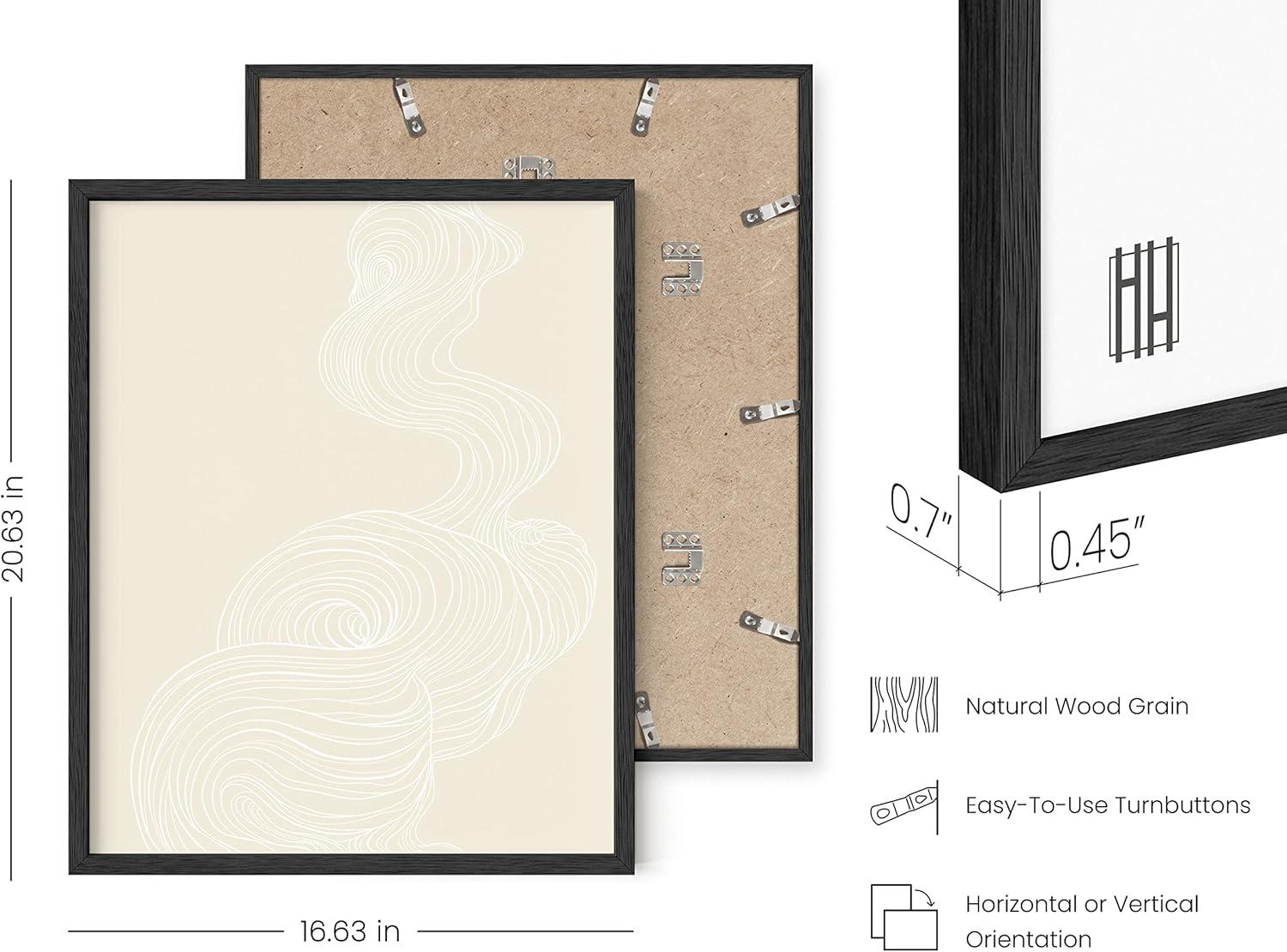 image:imageHAUS AND HUES Black and White Wall Art Abstract Wall Decor  Contemporary Wall Art Neutral Colors Abstract Poster Black and White Prints Beige Frame 16x20Smoke