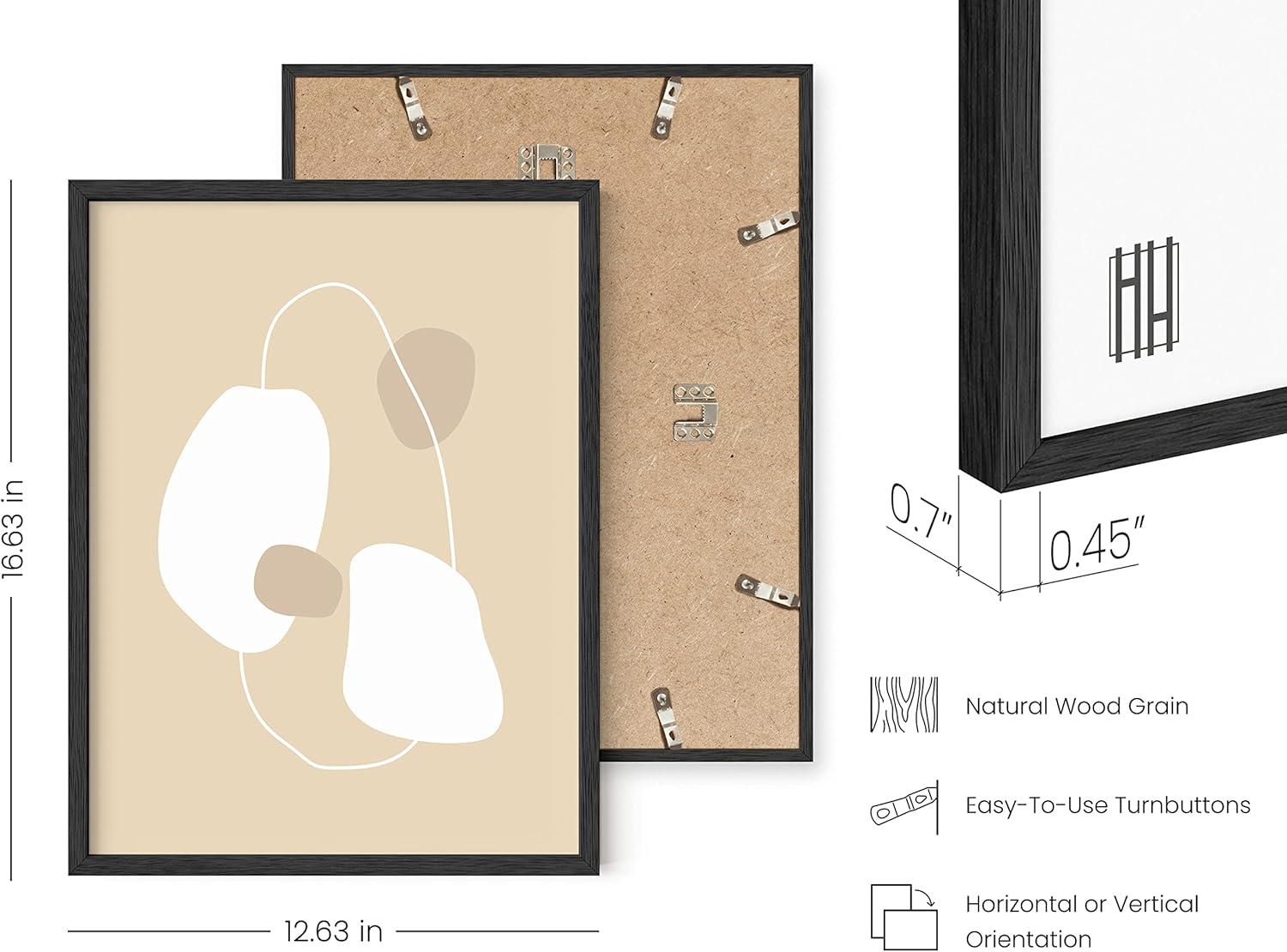 image:imageHAUS AND HUES Black and White Wall Art Abstract Wall Decor  Contemporary Wall Art Neutral Colors Abstract Poster Black and White Prints Beige Frame 16x20Floating Ovals  Objects