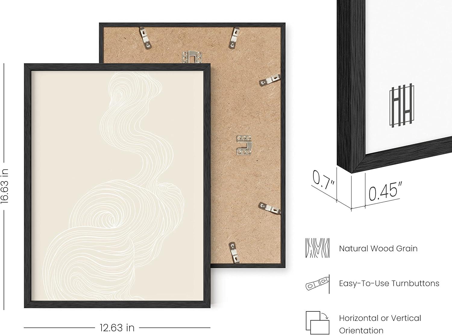 image:imageHAUS AND HUES Black and White Wall Art Abstract Wall Decor  Contemporary Wall Art Neutral Colors Abstract Poster Black and White Prints Beige Frame 16x20Smoke