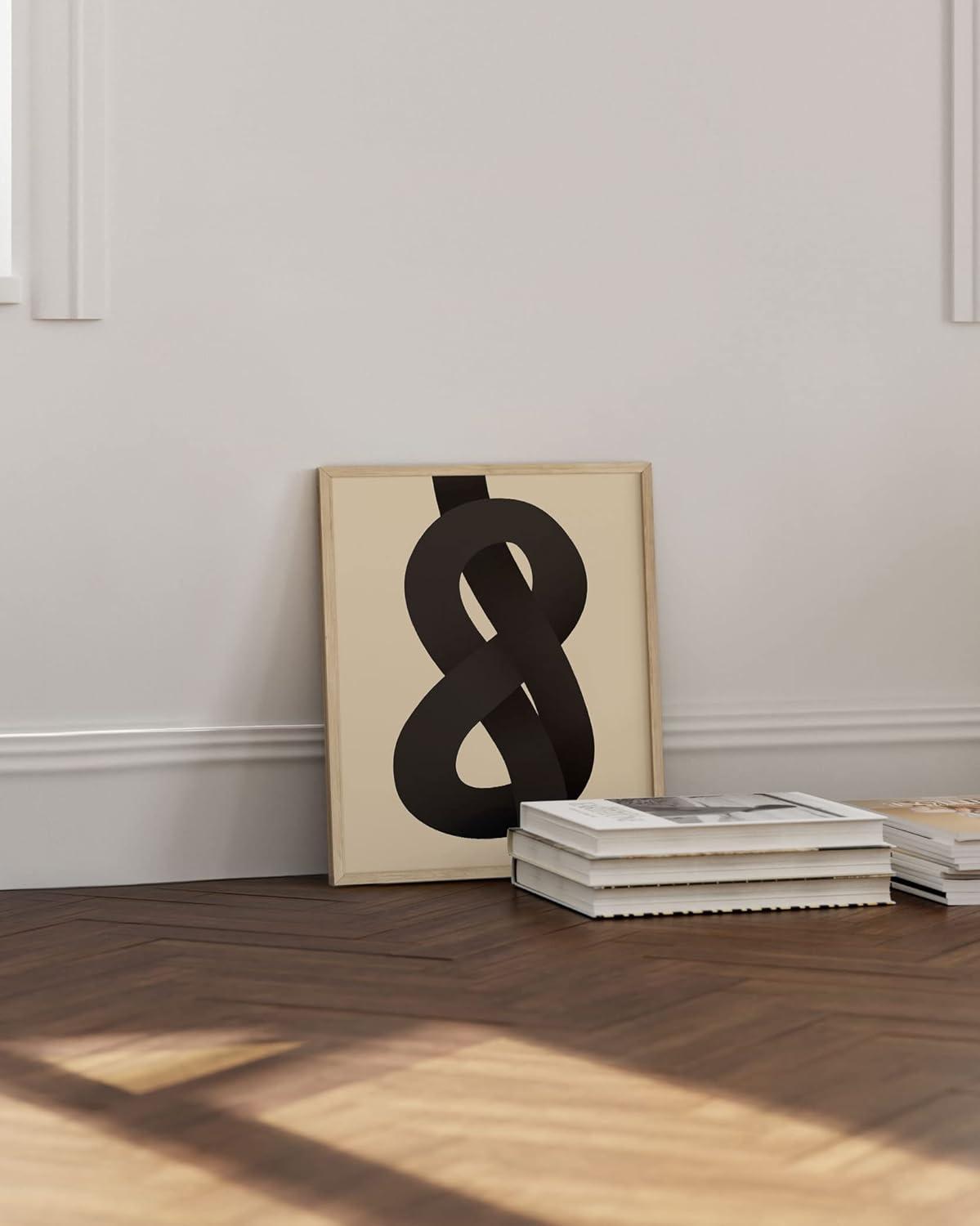 image:imageHAUS AND HUES Black and White Wall Art Abstract Wall Decor  Contemporary Wall Art Neutral Colors Abstract Poster Black and White Prints Beige Frame 16x20Black Knot
