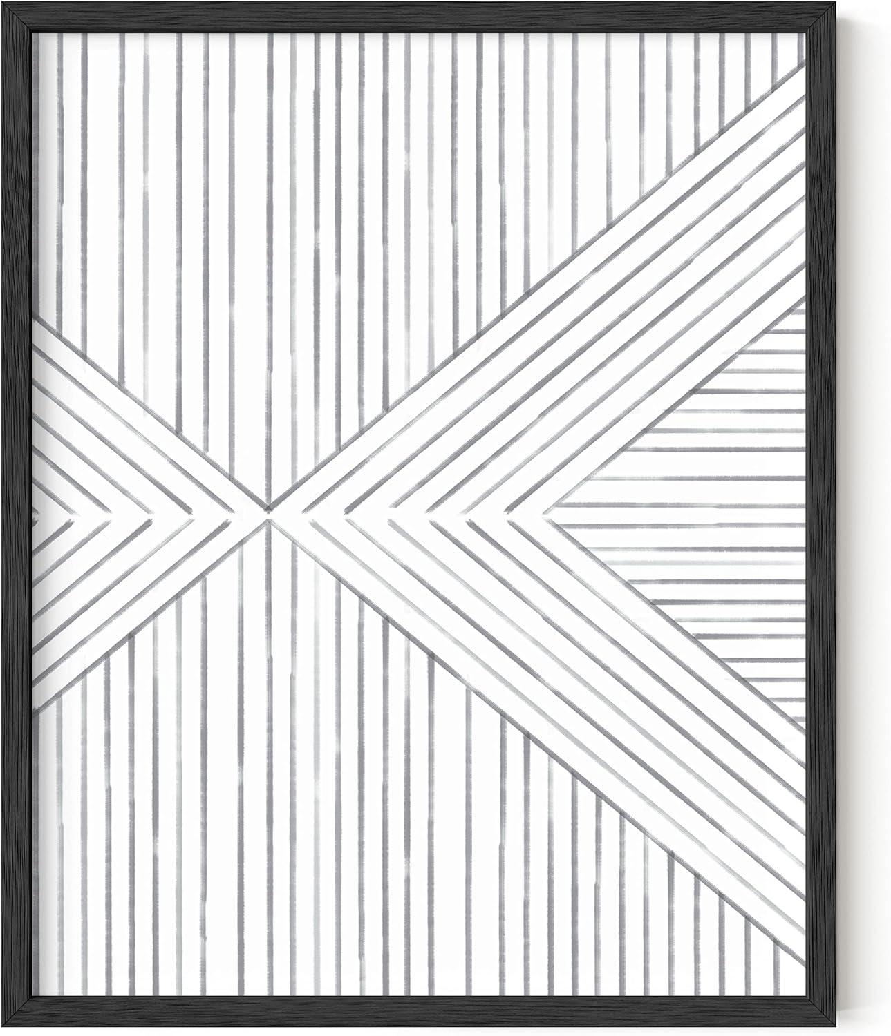 image:imageHAUS AND HUES Black and White Wall Art Abstract Wall Decor  Contemporary Wall Art Neutral Colors Abstract Poster Black and White Prints Beige Frame 16x20Lines on Lines