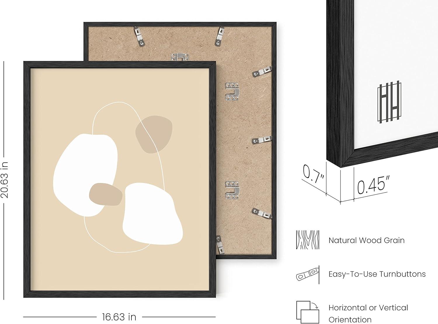 image:imageHAUS AND HUES Black and White Wall Art Abstract Wall Decor  Contemporary Wall Art Neutral Colors Abstract Poster Black and White Prints Beige Frame 16x20Floating Ovals  Objects