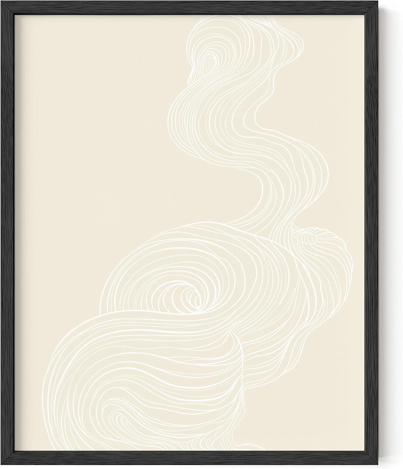 image:imageHAUS AND HUES Black and White Wall Art Abstract Wall Decor  Contemporary Wall Art Neutral Colors Abstract Poster Black and White Prints Beige Frame 16x20Smoke