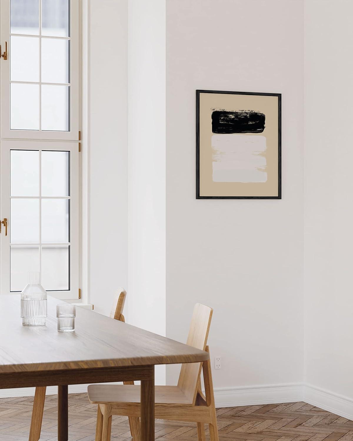 image:imageHAUS AND HUES Black and White Wall Art Abstract Wall Decor  Contemporary Wall Art Neutral Colors Abstract Poster Black and White Prints Beige Frame 16x20Brushstrokes