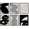 image:imageHAUS AND HUES Black Abstract Wall Art  Set of 6 Modern Black and Gray Line Art Prints Minimalist Geometric Abstract Art for Wall Decor Unframed 16x20Black  Beige Set of 6