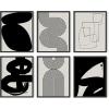 image:imageHAUS AND HUES Black Abstract Wall Art  Set of 6 Modern Black and Gray Line Art Prints Minimalist Geometric Abstract Art for Wall Decor Unframed 16x20Black  Beige Set of 6