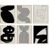 image:imageHAUS AND HUES Black Abstract Wall Art  Set of 6 Modern Black and Gray Line Art Prints Minimalist Geometric Abstract Art for Wall Decor Unframed 16x20Black  Beige Set of 6