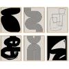 image:imageHAUS AND HUES Black Abstract Wall Art  Set of 6 Modern Black and Gray Line Art Prints Minimalist Geometric Abstract Art for Wall Decor Unframed 16x20Black  Beige Set of 6