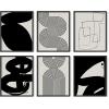 image:imageHAUS AND HUES Black Abstract Wall Art  Set of 6 Modern Black and Gray Line Art Prints Minimalist Geometric Abstract Art for Wall Decor Unframed 16x20Black  Beige Set of 6