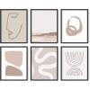 image:imageHAUS AND HUES Black Abstract Wall Art  Set of 6 Modern Black and Gray Line Art Prints Minimalist Geometric Abstract Art for Wall Decor Unframed 16x20Cream Gallery