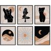 image:imageHAUS AND HUES Black Abstract Wall Art  Set of 6 Modern Black and Gray Line Art Prints Minimalist Geometric Abstract Art for Wall Decor Unframed 16x20Midcentury Woman