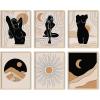 image:imageHAUS AND HUES Black Abstract Wall Art  Set of 6 Modern Black and Gray Line Art Prints Minimalist Geometric Abstract Art for Wall Decor Unframed 16x20Midcentury Woman