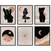 image:imageHAUS AND HUES Black Abstract Wall Art  Set of 6 Modern Black and Gray Line Art Prints Minimalist Geometric Abstract Art for Wall Decor Unframed 16x20Midcentury Woman
