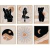 image:imageHAUS AND HUES Black Abstract Wall Art  Set of 6 Modern Black and Gray Line Art Prints Minimalist Geometric Abstract Art for Wall Decor Unframed 16x20Midcentury Woman