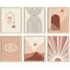 image:imageHAUS AND HUES Black Abstract Wall Art  Set of 6 Modern Black and Gray Line Art Prints Minimalist Geometric Abstract Art for Wall Decor Unframed 16x20Natural Boho