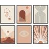 image:imageHAUS AND HUES Black Abstract Wall Art  Set of 6 Modern Black and Gray Line Art Prints Minimalist Geometric Abstract Art for Wall Decor Unframed 16x20Natural Boho