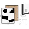 image:imageHAUS AND HUES Wall Art Set of 4  Abstract Blue Art Prints Navy Blue Poster Unframed 11x14 for Bathroom Bedroom Living Room Kitchen OfficeBW Modern Shapes Set of 4