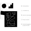 image:imageHAUS AND HUES Wall Art Set of 4  Abstract Blue Art Prints Navy Blue Poster Unframed 11x14 for Bathroom Bedroom Living Room Kitchen OfficeBW Modern Shapes Set of 4