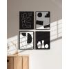 image:imageHAUS AND HUES Wall Art Set of 4  Abstract Blue Art Prints Navy Blue Poster Unframed 11x14 for Bathroom Bedroom Living Room Kitchen OfficeBW Modern Shapes Set of 4