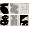 Black & Beige Set of 6