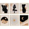 image:imageHAUS AND HUES Black Abstract Wall Art  Set of 6 Modern Black and Gray Line Art Prints Minimalist Geometric Abstract Art for Wall Decor Unframed 16x20Midcentury Woman