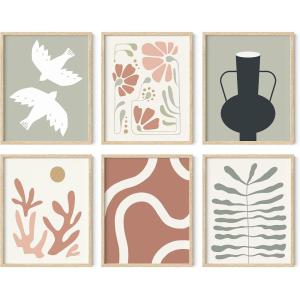 image:imageHAUS AND HUES Black Abstract Wall Art  Set of 6 Modern Black and Gray Line Art Prints Minimalist Geometric Abstract Art for Wall Decor Unframed 16x20Bohemian Gallery