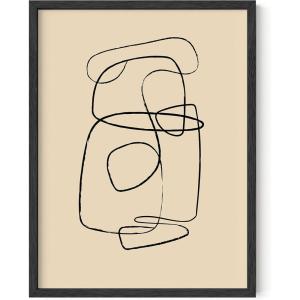 image:imageHAUS AND HUES Black and White Wall Art Abstract Wall Decor  Contemporary Minimalist Design Neutral Color Brushstroke Prints for Modern Homes Black Frame 16x20Scribble