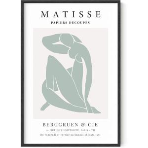 image:imageHAUS AND HUES Danish Pastel Aesthetic Matisse Poster  Danish Pastel Room Decor Aesthetic Matisse Print amp Sage Green Wall Decor Matisse Cutouts Modern Wall Art Abstract 24 x 36 Framed Black