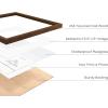 image:imageHAUS AND HUES Walnut Oak Wood 12x12 Picture Frames  Set of 6 Square Frames with Mat Contemporary Frames for Wall Art and Photos 12x12 in Walnut Set of 6