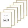 image:imageHAUS AND HUES 12x18 Gold Metal Picture Frames  Premium Aluminum with Hanging Hardware Shatterproof Plexiglass  Perfect for Home or Office 12x18 in Gold Set of 6