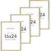 image:imageHAUS AND HUES 16x24 Gold Metal Picture Frames  Premium Aluminum with Hanging Hardware Shatterproof Plexiglass  Perfect for Home or Office 16x24 in Gold Set of 4