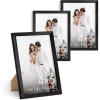 image:imageHAUS AND HUES 4x6 Black Metal Picture Frames  Black Frames 4X6  Features Premium Aluminum Vertical Hanging Easel Back for Tabletop Home Office 4x6 in Black Set of 3