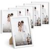 image:imageHAUS AND HUES 4x6 White Metal Picture Frames  White 4X6 Photo Frames  Features Premium Aluminum Vertical Hanging Easel Back for Tabletop Home Office 4x6 in White Set of 6