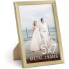 image:imageHAUS AND HUES 5x7 Gold Picture Frame  Modern Aluminum Wall Art Display  Lightweight 5x7 Frame for Photos Prints Posters  Tabletop or Wall Mount