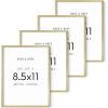 image:imageHAUS AND HUES 85x11 Gold Metal Picture Frames  Features Premium Aluminum Vertical amp Horizontal Hang Shatterproof Plexiglass  Perfect for Home Room Office 85x11 in Gold Set of 4