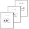 image:imageHAUS AND HUES 85x11 Silver Metal Picture Frames  Features Premium Aluminum Vertical amp Horizontal Hang Shatterproof Plexiglass  Perfect for Home Room Office 85x11 in Silver Set of 3