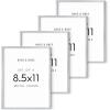 image:imageHAUS AND HUES 85x11 Silver Metal Picture Frames  Features Premium Aluminum Vertical amp Horizontal Hang Shatterproof Plexiglass  Perfect for Home Room Office 85x11 in Silver Set of 4