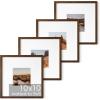 image:imageHAUS AND HUES Walnut Oak Wood 10x10 Picture Frames  Set of 4 Square Frames with Mat Premium Frames for Gallery Walls 10x10 in Walnut Set of 4
