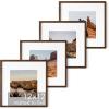 image:imageHAUS AND HUES Walnut Oak Wood 12x12 Picture Frames  Set of 4 Square Frames with Mat Modern Frames for Posters and Art Prints 12x12 in Walnut Set of 4