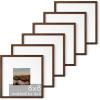 image:imageHAUS AND HUES Walnut Square Frames 8 x 8 Matted to 4 x 4  8x8 Square Gallery Wall Frame Set Ideal for Home Office 8x8 in Walnut Set of 6