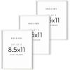 image:imageHAUS AND HUES White Oak Wood 85x11 Picture Frames  Set of 3 Modern Frames for Certificates and Documents