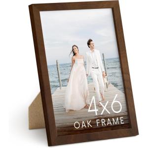 image:imageHAUS AND HUES 4x6 Walnut Oak Frame  Wooden Poster Display Rustic Natural Design