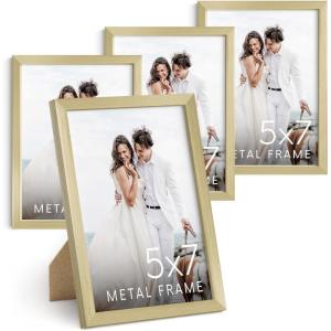 image:imageHAUS AND HUES Standalone Gold Aluminum Frame Set of 45x7