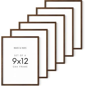 image:imageHAUS AND HUES Standalone Walnut Oak Frame Set of 69x12
